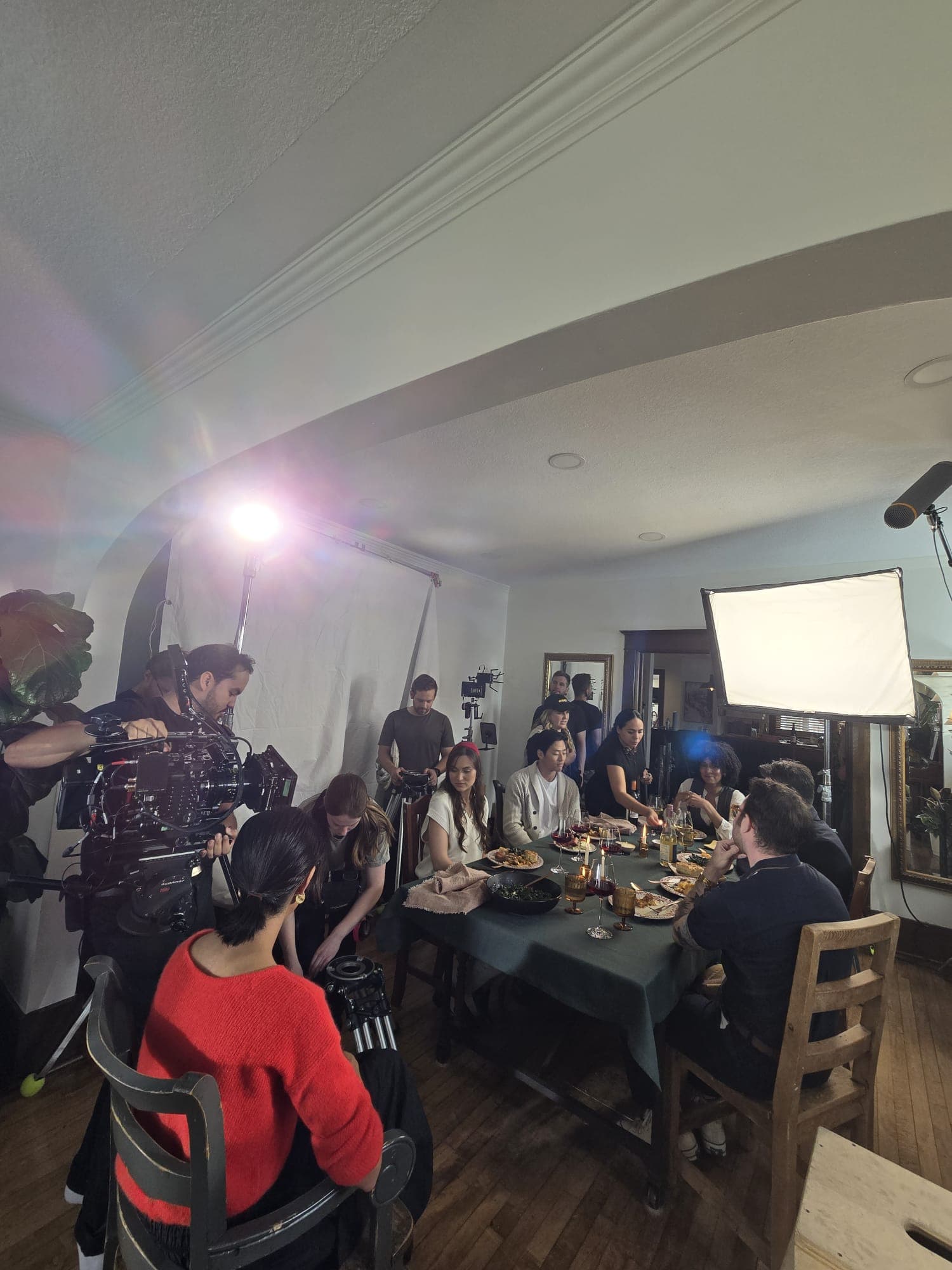 Kitchen setup with camera and monitor